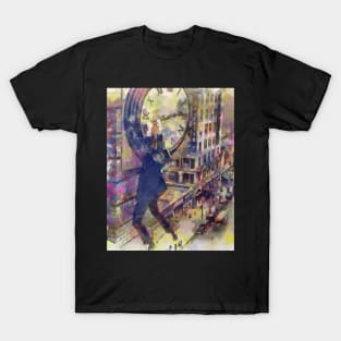 Harold Lloyd in colors, Harold Lloyd Safety Last, canvas painting T-Shirt